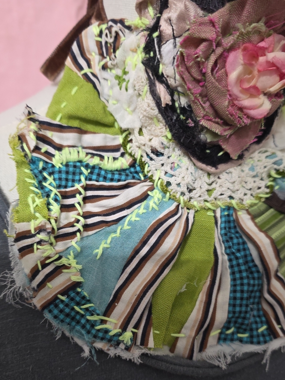 JABOT🩷MOSSIE ANNA ARTISAN DESIGN🩷OOAK NWT🩷VINTAGE TEXTILES - Picture 13 of 15